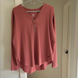 Ford Bronco thermal Henley. Sz Medium. Blush pink.